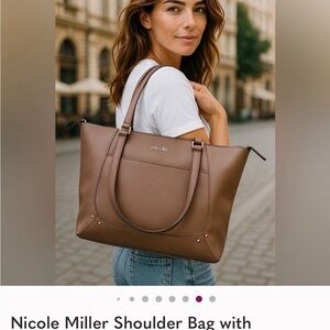 Nicole Miller Tan Shoulder Bag